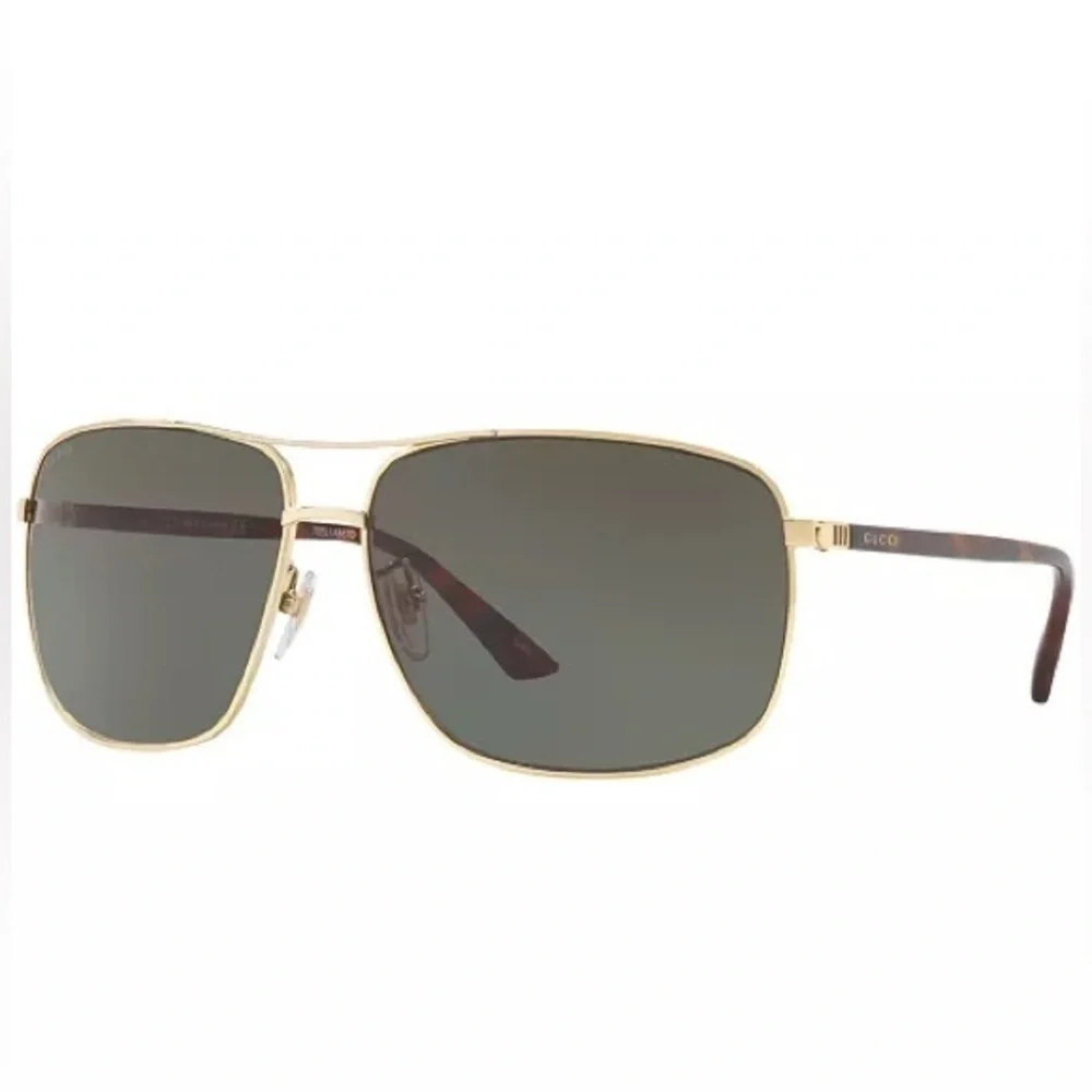 Gucci Gold Frame Sunglasses with Dark Lenses